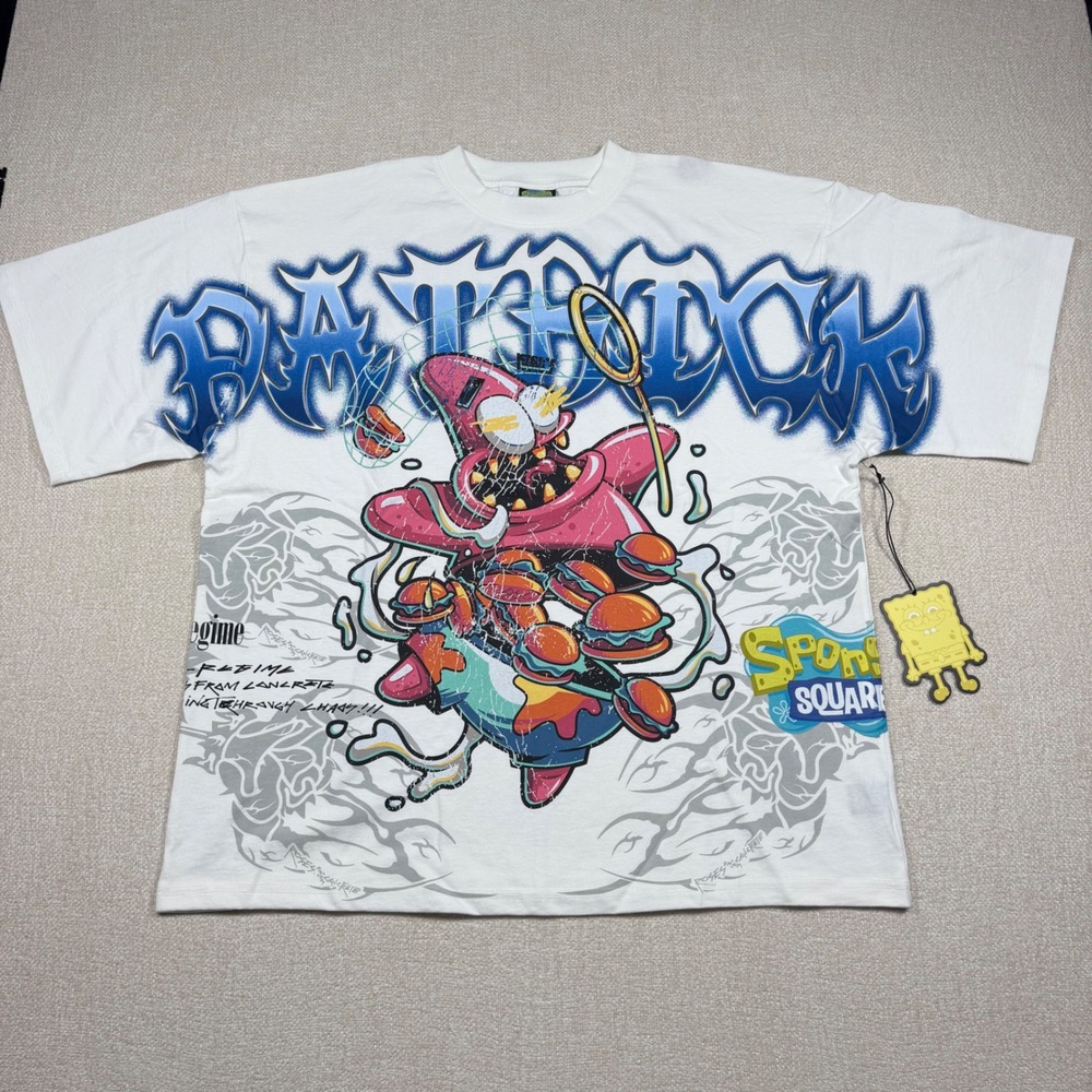 Civil Regime x SpongeBob Patrick Star Chaos Oversized Tee White Mens Large